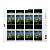 ワインラベルテンプレートゴールデンロッドブルーレイクオータム ラベル (フルシート)