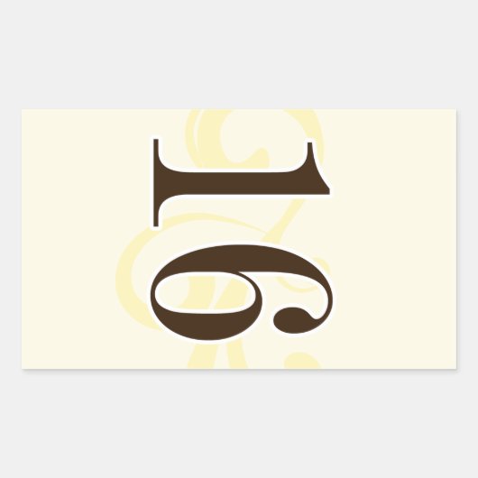 ワインラベルテーブル番号シール16 長方形シール (正面)