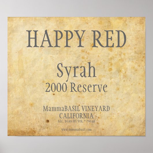 ワインラベルポスター ポスター (正面)