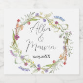 ワインラベルワイルドフラワーフローラDitsy スパークリングワインラベル (シングルラベル)