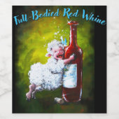 ワインラベル全身の赤いシネヒツジ忍び ワインラベル (シングルラベル)