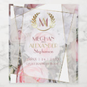 ワインラベル幾何モダンピンクローズ ワインラベル (シングルラベル)