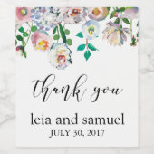 ワインラベル結婚式の引き出物サンキューパステルフラワー ワインラベル (シングルラベル)
