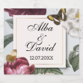 ワインラベル開花フローラフラワーバタフライヴィンテージ スパークリングワインラベル (シングルラベル)