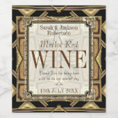 ワインラベル |スタイリッシュ自然金ゴールドブラック (シングルラベル)