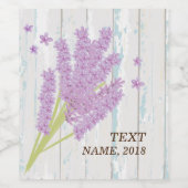 ワインラベル – ラベンダー、紫、花、フローラ (シングルラベル)