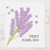 ワインラベル – ラベンダー、紫、花、フローラ (シングルラベル)