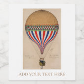 ワインラベル：ヴィンテージフランスの熱気球 ワインラベル (シングルラベル)