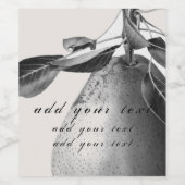 ワインラベル： 「ヴィンテージ梨」カスタマイズ可能 ワインラベル (シングルラベル)