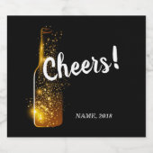 ワインラベル – 応援、任意の結婚年、誕生日 ビールラベル (シングルラベル)