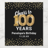 ワインラベル 100歳の誕生日おめでとう (シングルラベル)