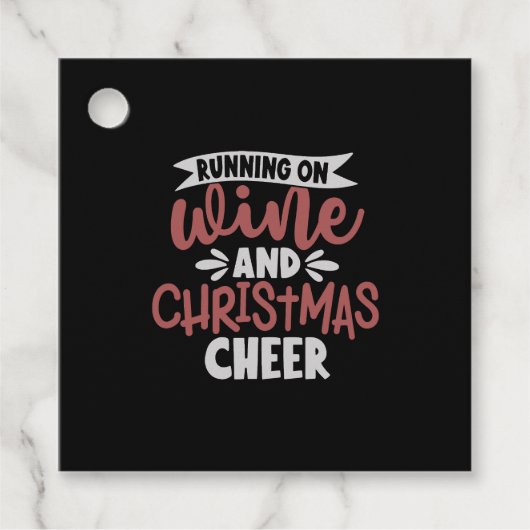 ワインランニングとクリスマス応援のクリスマスワインの上 フェイバータグ (正面)