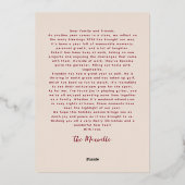 ワインレッドうれしそうなホリデーフォークイラストレーション 箔シーズンカード (裏面)