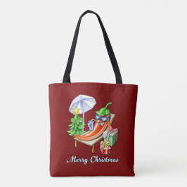 ワインレッドおもしろいメリークリスマスペッパー トートバッグ