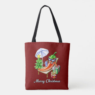 ワインレッドおもしろいメリークリスマスペッパー トートバッグ