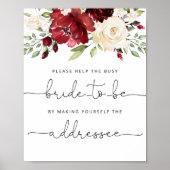 ワインレッドが忙しい花嫁を助ける 封筒に宛名を書く ポスター (正面)