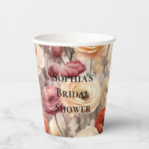 ワインレッドとクリームの春の花 ブライダルシャワー