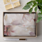 ワインレッドとクリームの花柄 ブライダルシャワー 薄葉紙 (ギフト)