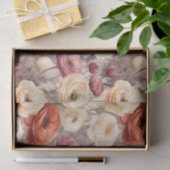 ワインレッドとクリーム色の春の花のブライズシャワー 薄葉紙 (ギフト)