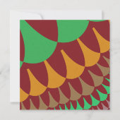 ワインレッドとグリーンの鱗片 招待状 (正面)