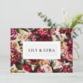 ワインレッドとコーラルピンクのバラ セーブザデート (スタンド正面)