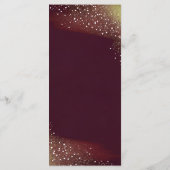 ワインレッドとゴールドのグリッター ウェディング メニュー (裏面)