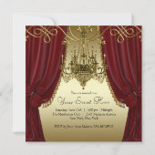 ワインレッドとゴールドのシャンデリアパーティー招待状 招待状 (裏面)