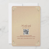 ワインレッドとゴールドのバロックスタイルのウェディング 招待状 (裏面)