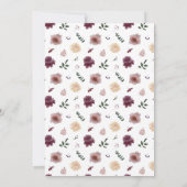 ワインレッドとシャンパンの ボヘミアンナチュラル ウェディング 招待状 (裏面)