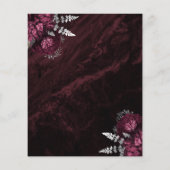 ワインレッドとシルバーの花嫁付「Save the Date」 (裏面)