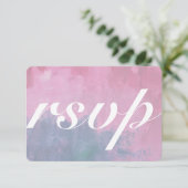 ワインレッドとネイビーの結婚式出欠確認カード（食事オプション付き） 出欠カード (スタンド正面)