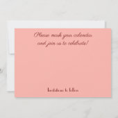 ワインレッドとピンクのヴィンテージ フラワー セーブ・ザ・デート 招待状 (裏面)