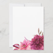 ワインレッドとピンクの秋のフォトウェディング セーブザデート (裏面)