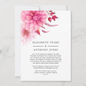 ワインレッドとピンクの秋の落ち葉 縮小されたゲストリスト 案内状 (正面)