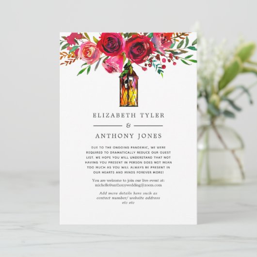 ワインレッドとピンクの結婚式　縮小したゲストリスト 案内状 (スタンド正面)