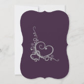 ワインレッドとブルーの英国風花の花嫁のシャワー 招待状 (裏面)