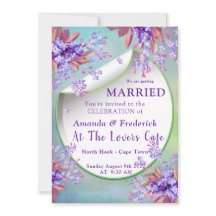 ワインレッドとラベンダーパープルのワスレナグサ　ウェディング