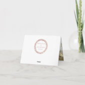 ワインレッドとローズゴールドの豪華な結婚式のお礼 サンキューカード (裏面)