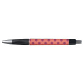 ワインレッドと生きているサンゴ水玉模様 ボールペン (正面)