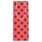 ワインレッドと生きているサンゴ水玉模様 ワインギフトバッグ (裏面)