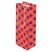 ワインレッドと生きているサンゴ水玉模様 ワインギフトバッグ (正面アングル)