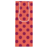 ワインレッドと生きているサンゴ水玉模様 ワインギフトバッグ (正面)