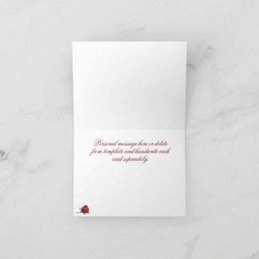 ワインレッドと白いバラのウェディングギフト ありがとう サンキューカード (内部)