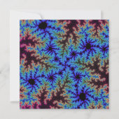 ワインレッドと青の斑点 招待状 (正面)