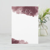 ワインレッドのインクウォッシュの感謝カード サンキューカード (スタンド正面)