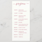 ワインレッドのウェディング プログラム (裏面)