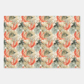 ワインレッドのオーキッド フラワー トロピカル ブライダル シャワー ラッピングペーパーシート (正面2)