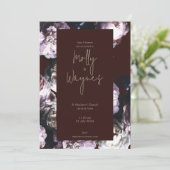 ワインレッドのオーダーメイドフラワー 招待状 (スタンド正面)
