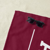 ワインレッドのカスタマイズ可能な卒業生名 卒業証書 ビーチタオル (インサイチュ)