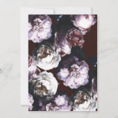 ワインレッドのカスタムフラワー 招待状 (裏面)